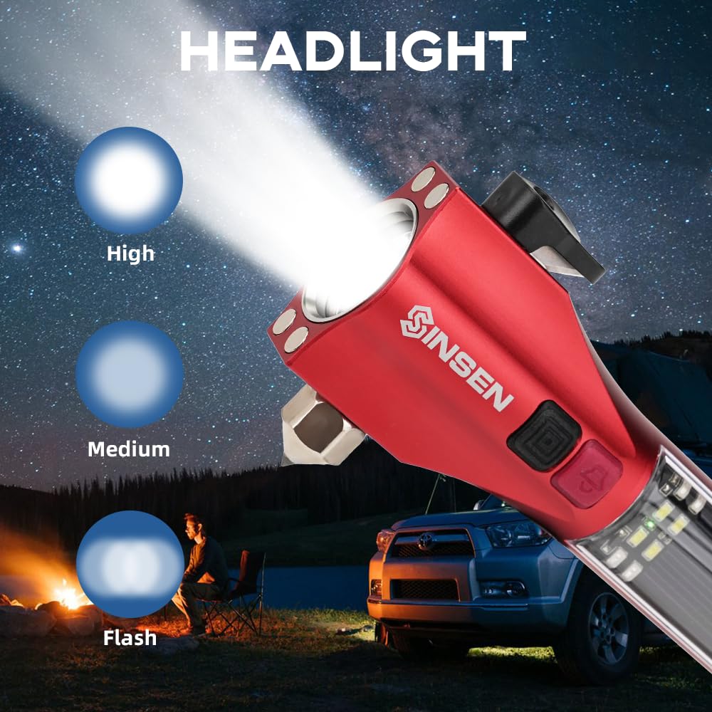 SINSEN side LED panel illuminating wide area for roadside repairs