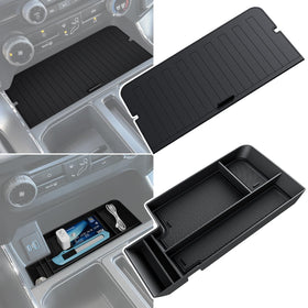 Sinvanho front view installed in Ford F150 pocket showing neat storage benefit