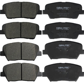 SIPAUTEC front and rear brake pads pack showing complete kit reducing noise