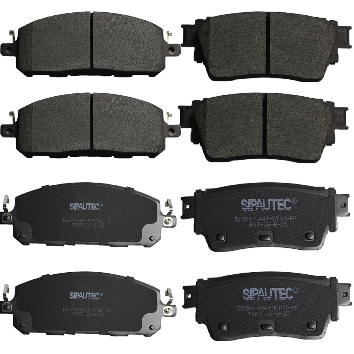 SIPAUTEC front and rear packaging showing full four-wheel kit and fitment benefits