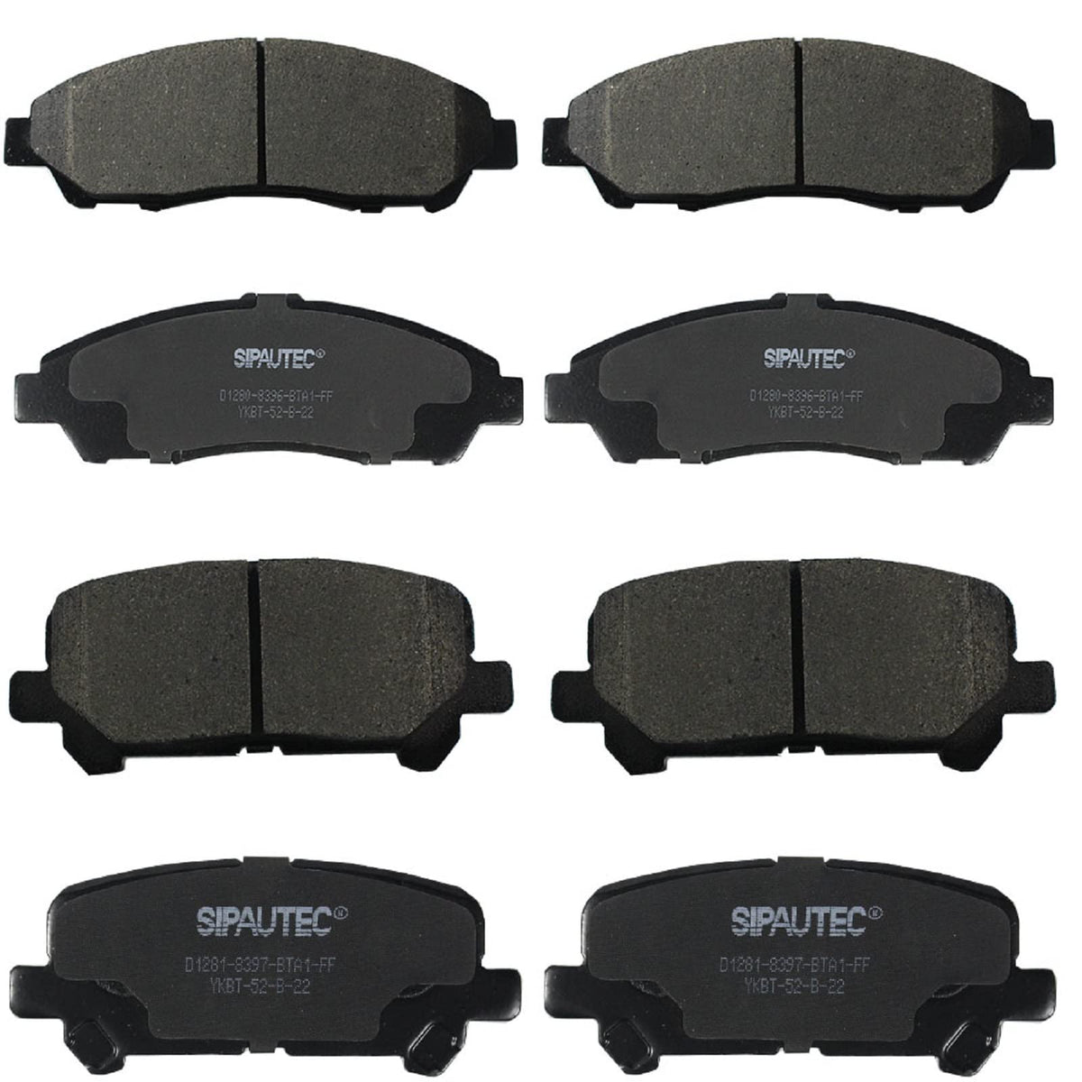 SIPAUTEC front pads packaging showing fitment and cleaner wheels benefit