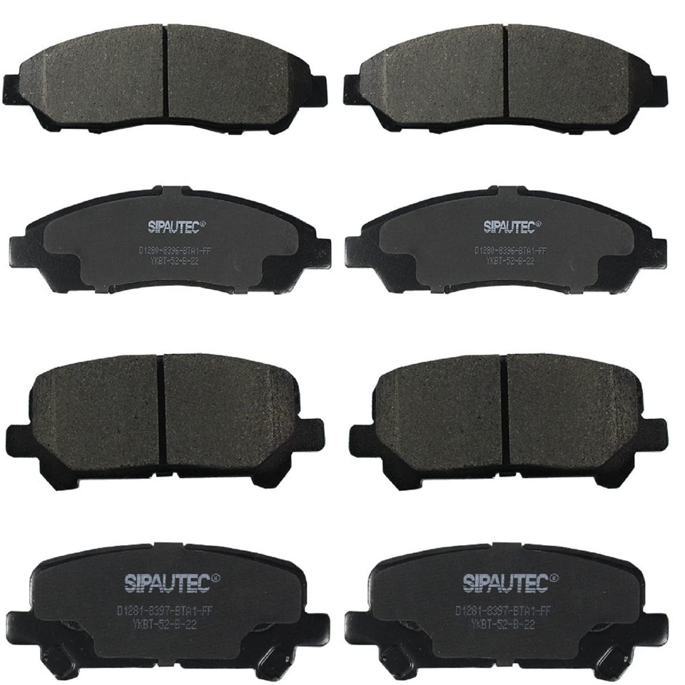 SIPAUTEC front pads packaging showing fitment and cleaner wheels benefit