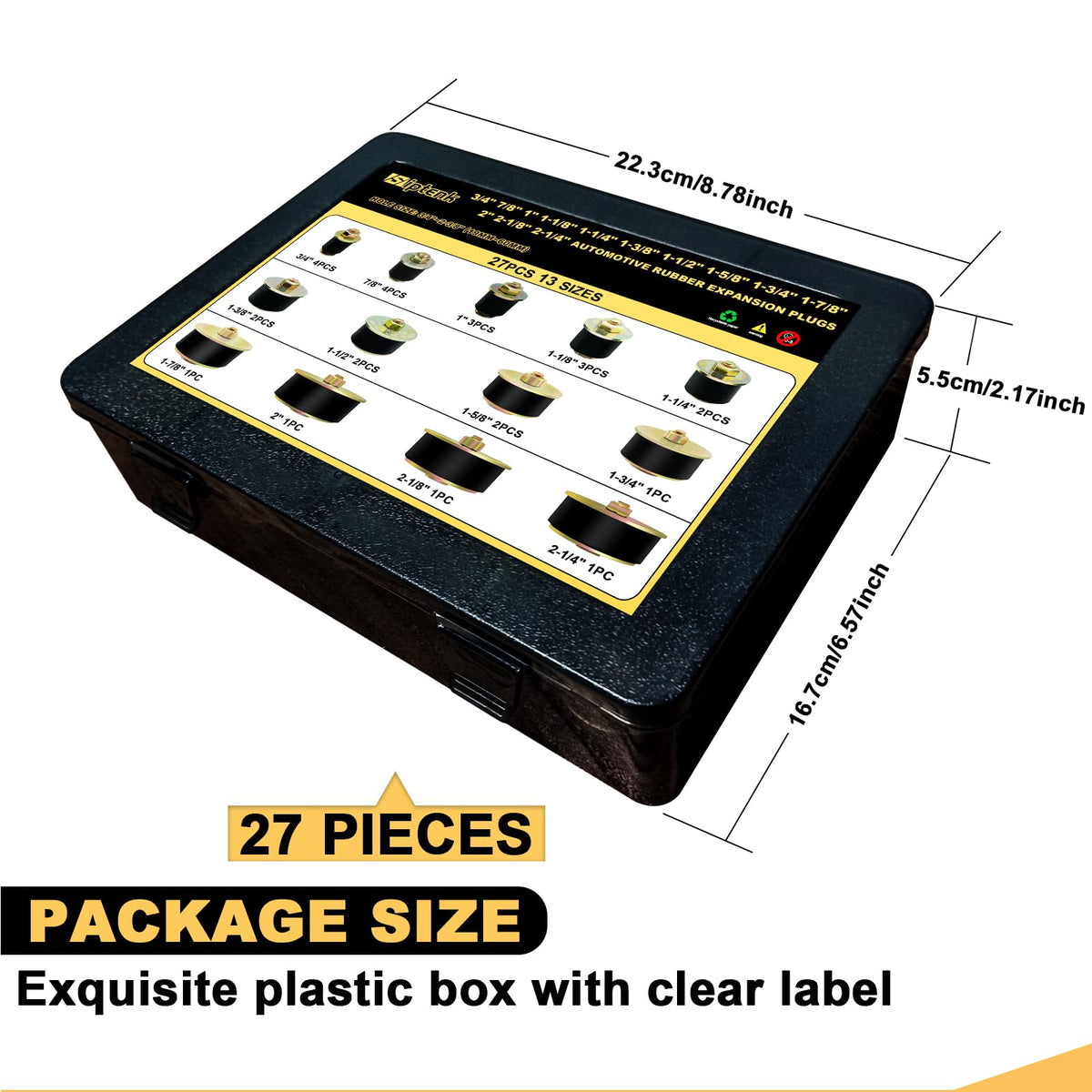 Siptenk open case with labeled sizes offering organized transport and storage