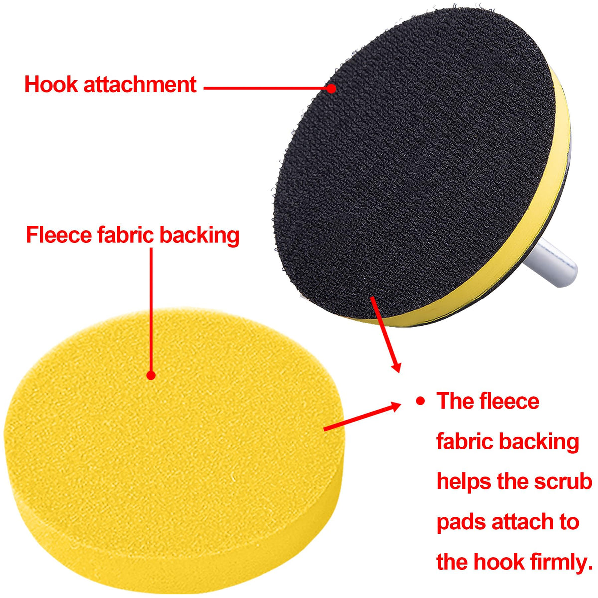 SIQUK drill adapter with hook-and-loop plate enabling quick pad attachment