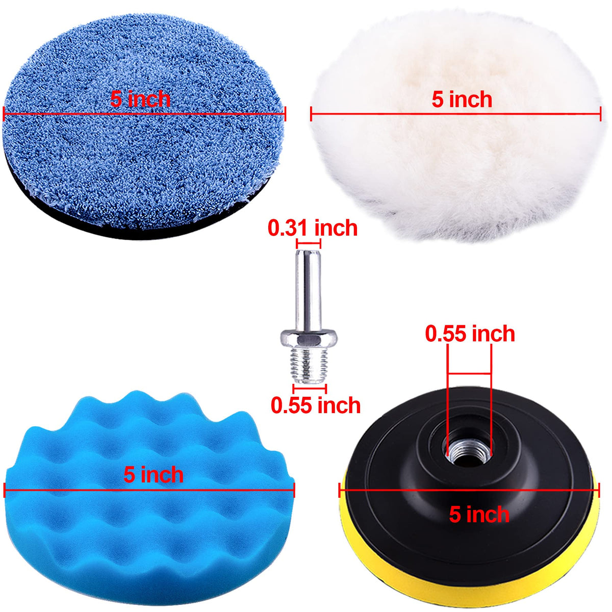 SIQUK microfiber and wool pads side-by-side delivering fine gloss and strong cutting power