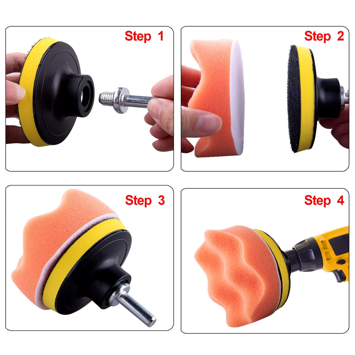 SIQUK 3-inch polishing pad next to a hand to show scale and control for tight detailing work