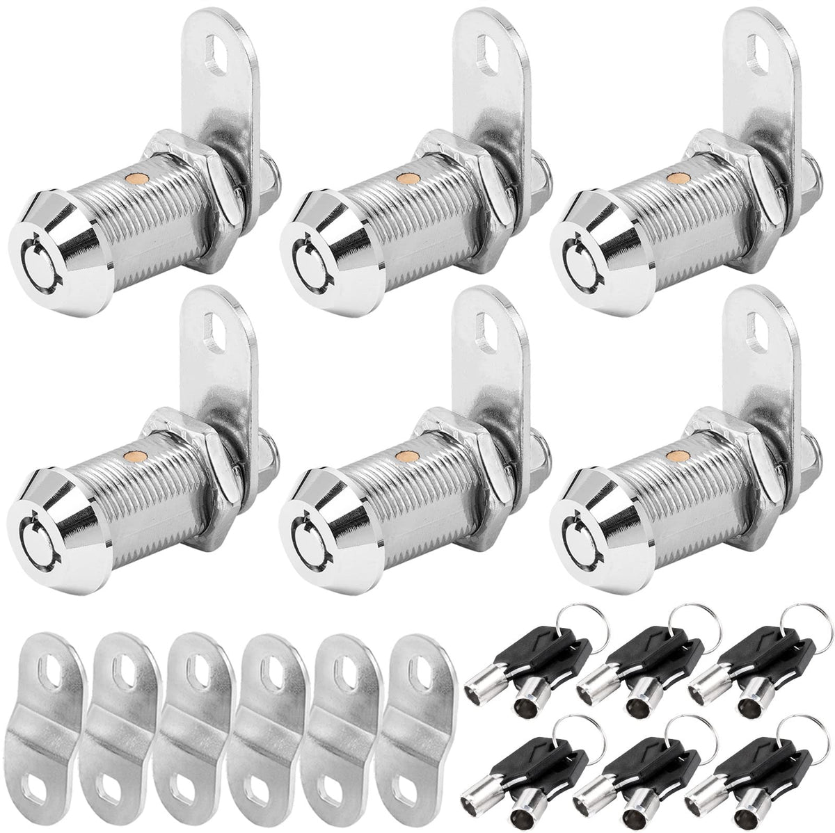 Sissinda front view of chrome cam lock showing durable finish and secure appearance