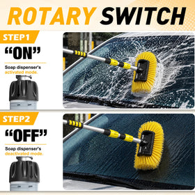 SISUPASSIE brush in use washing an SUV roof for safe ground-level cleaning