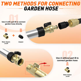 SISUPASSIE hose adapter and on/off valve detail for convenient water control