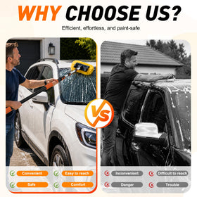 SISUPASSIE brush in use scrubbing an SUV roof to reach without ladders
