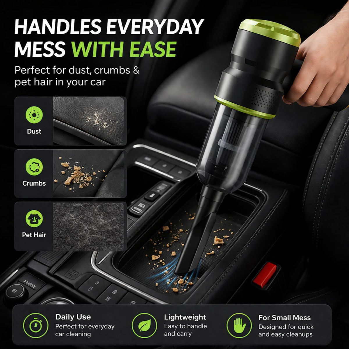 SIX CRAFTSMEN vacuum with seven attachments laid out, kit organized for versatile cleaning