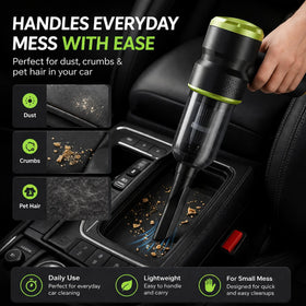 SIX CRAFTSMEN vacuum with seven attachments laid out, kit organized for versatile cleaning