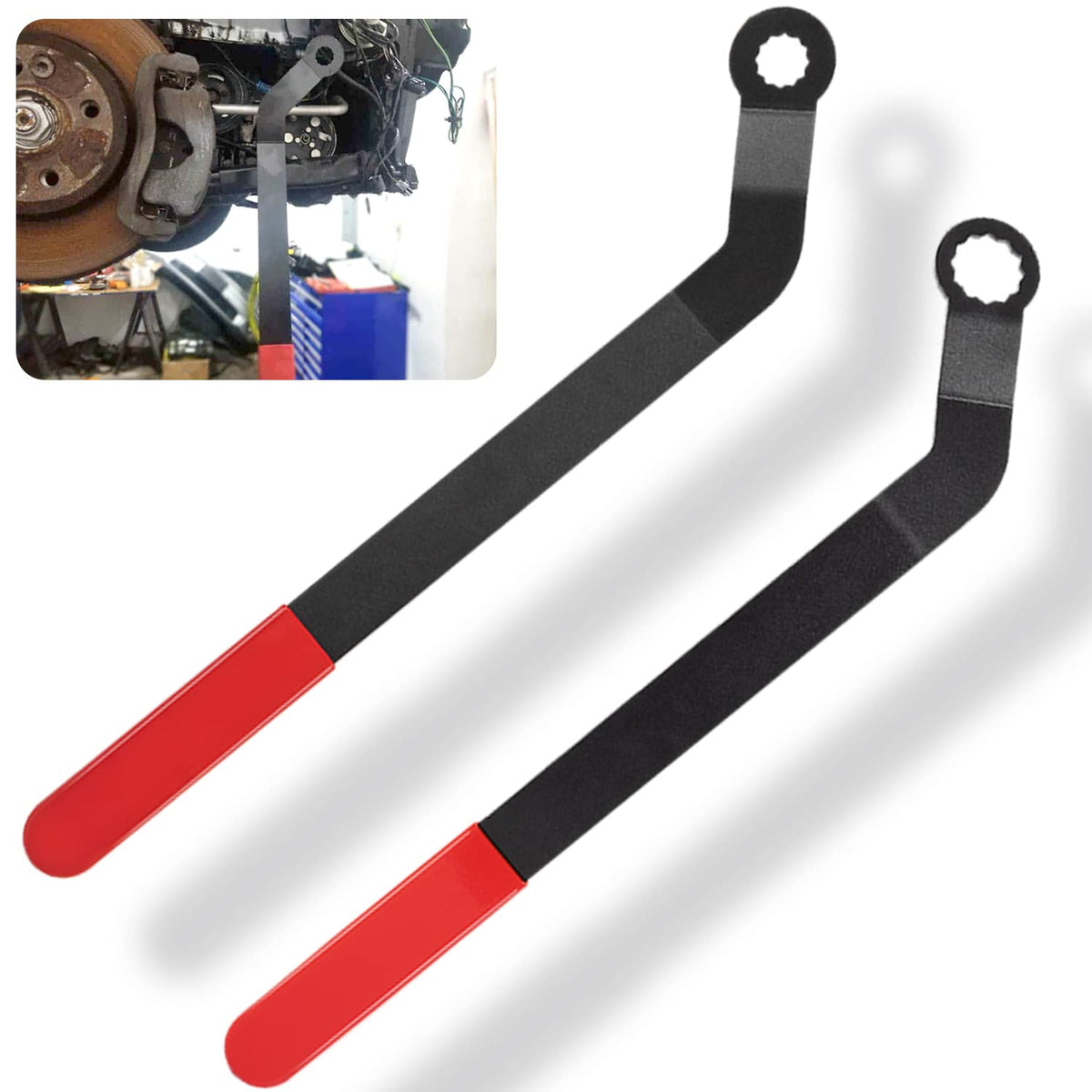 sixcow front view of both wrenches showing full length and ergonomic vinyl grips for comfortable leverage