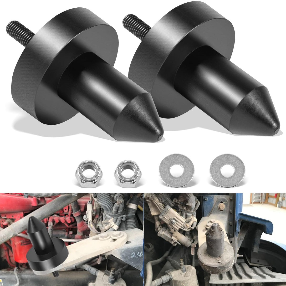 sixcow hood pin kit front packaging showing parts and benefits
