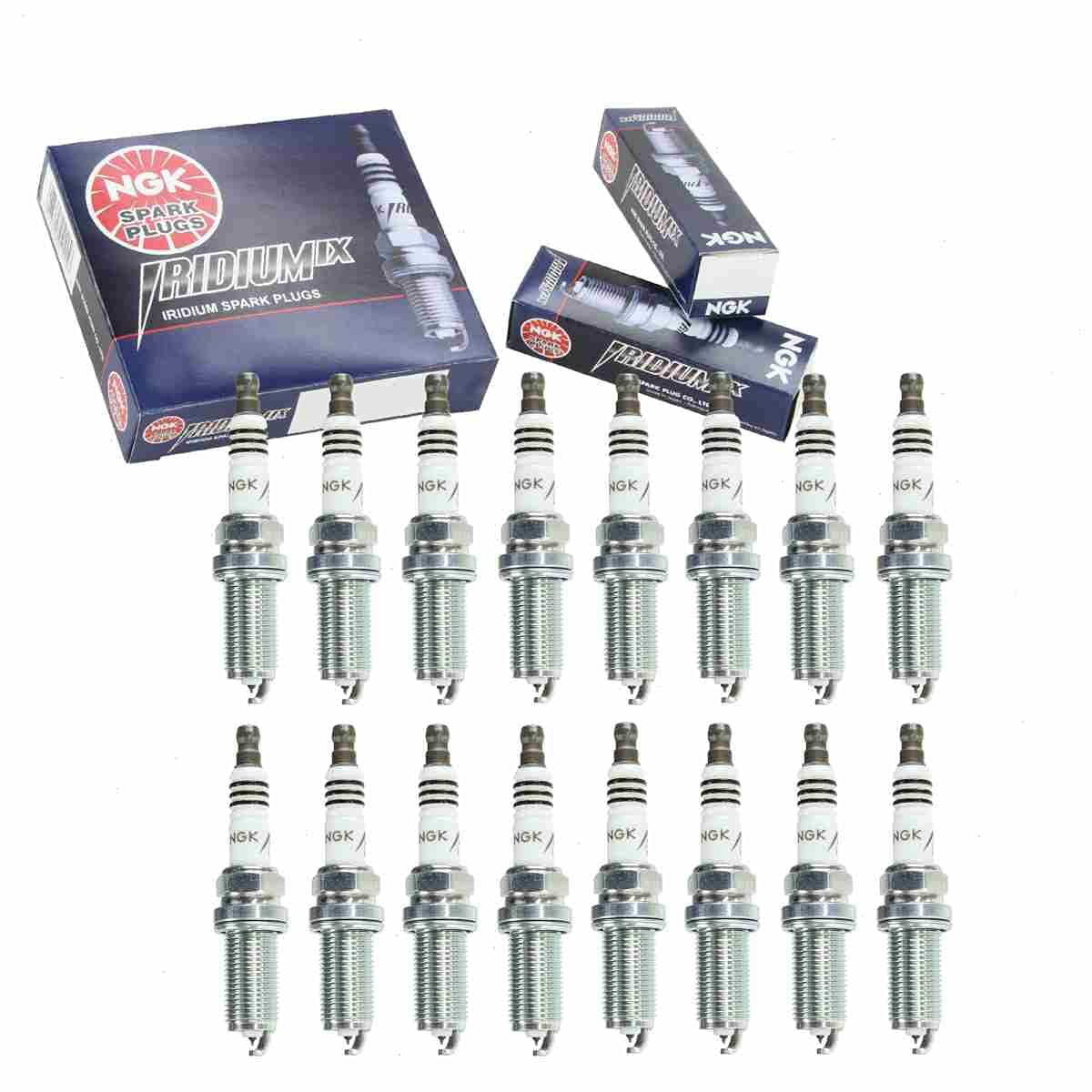 Sixity Auto NGK Iridium IX front packaging showing complete 16-piece kit and benefits