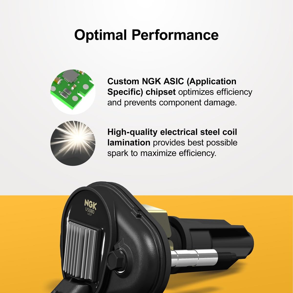 Sixity Auto NGK coil terminal close-up showing connector detail and reliability