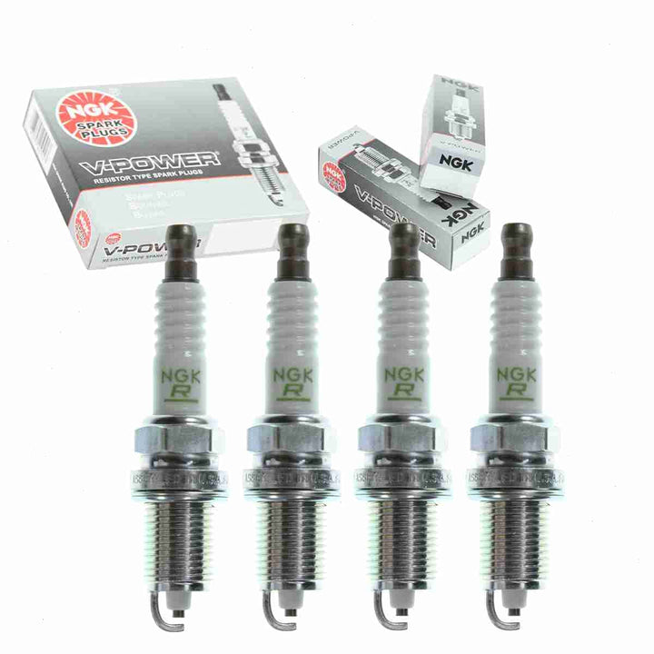 Sixity Auto NGK V-Power front packaging showing four plugs and brand benefit