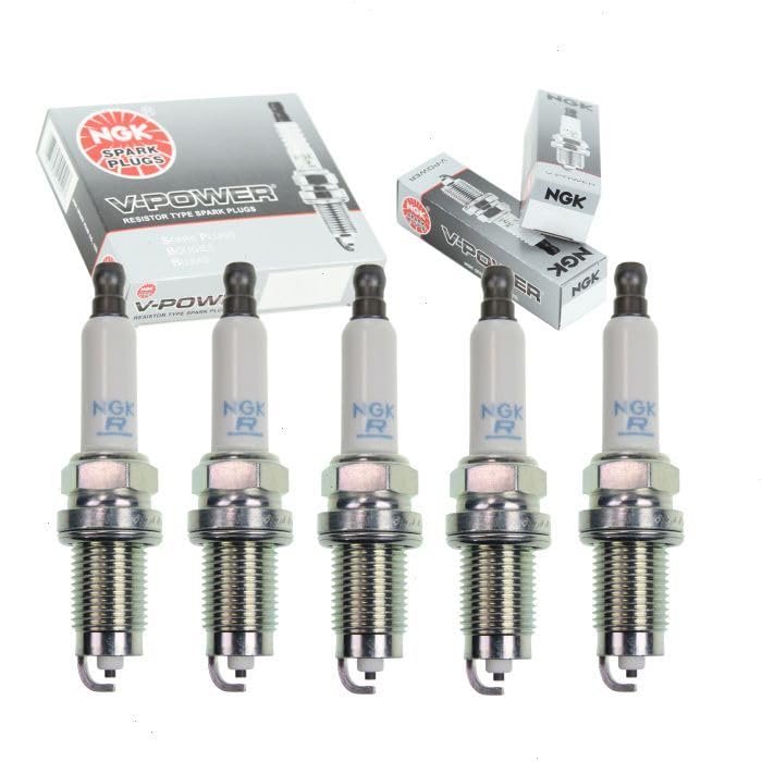 Sixity Auto NGK V-Power front packaging showing five-plug kit and authenticity benefit