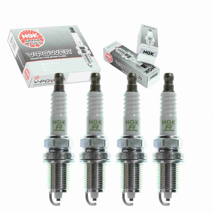 Sixity Auto NGK V-Power front packaging showing four spark plugs and part labeling for correct fit