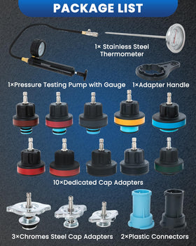 SIXIWANZI color-coded cap set displayed to match radiator necks for easy fitment benefit