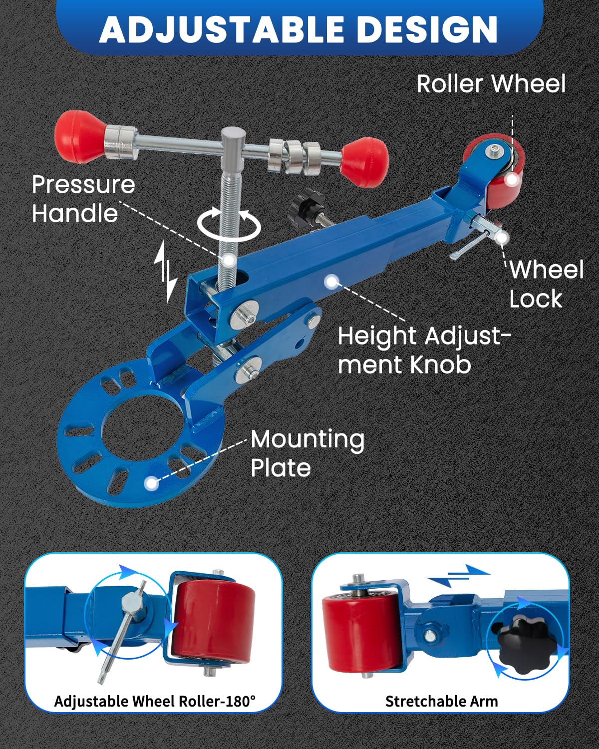 SIXIWANZI adjustable arm detail highlighting 180-degree swivel for versatile positioning