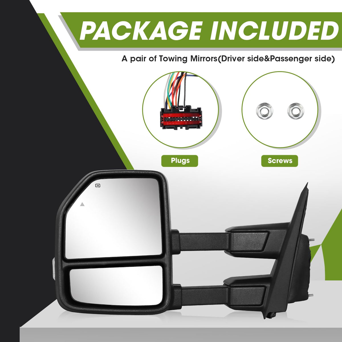 Siziom mirrors mounted on truck in towing scenario for safer backing