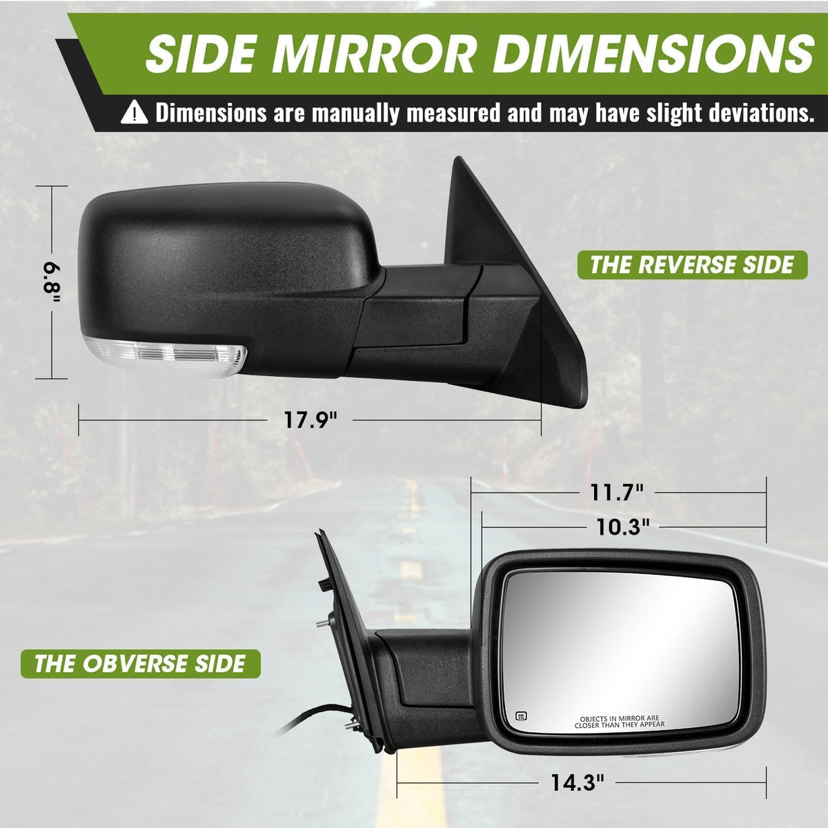 Siziom mirror mounted on Ram truck restoring factory appearance
