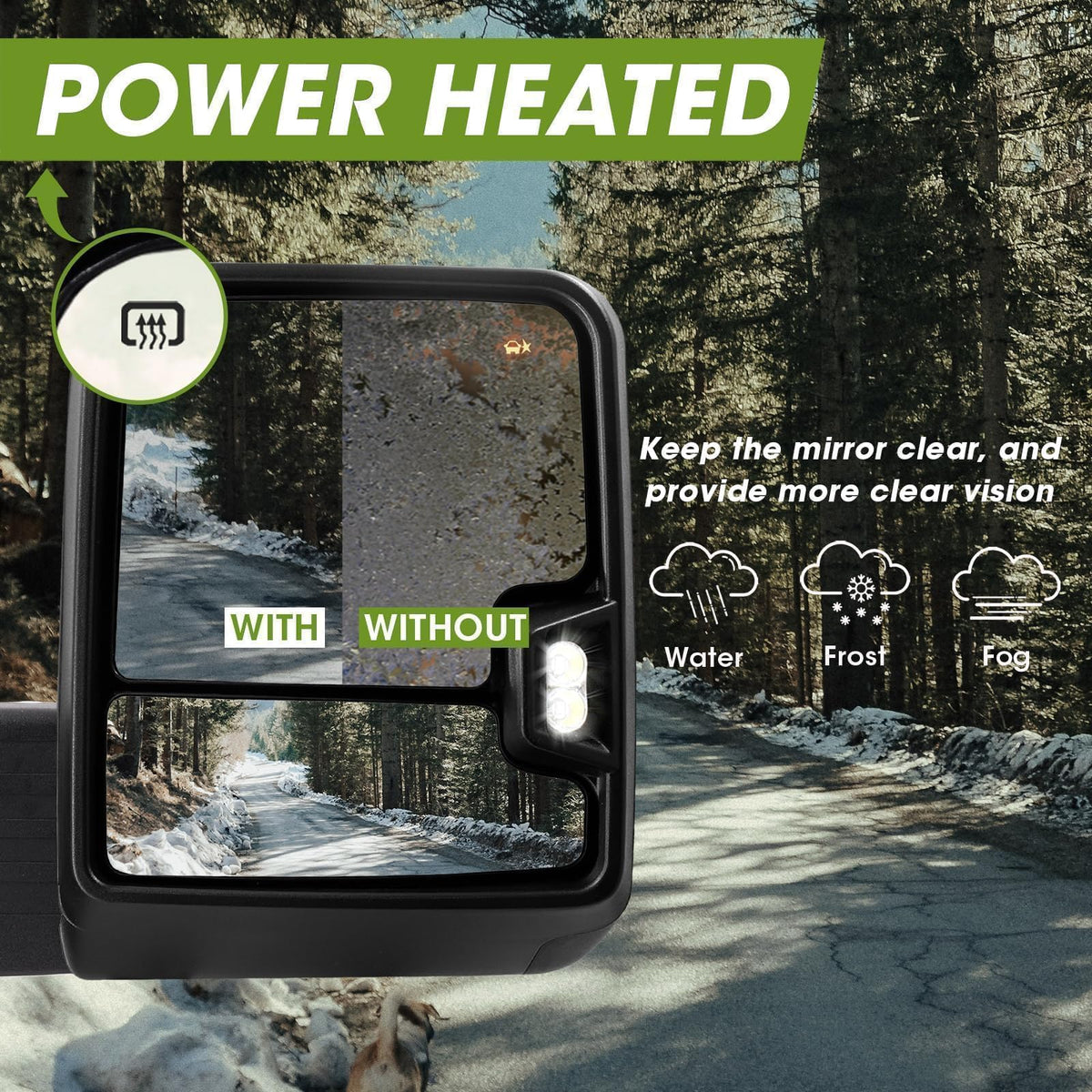 Siziom mirror mounted on truck door showing true size and scale benefit