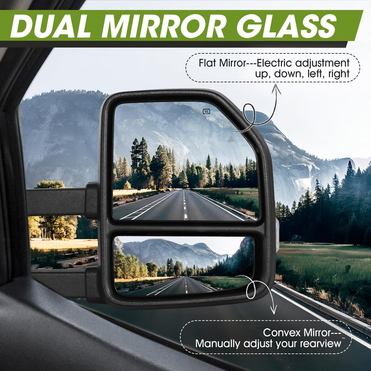 Siziom mirror next to ruler showing accurate size and fitment