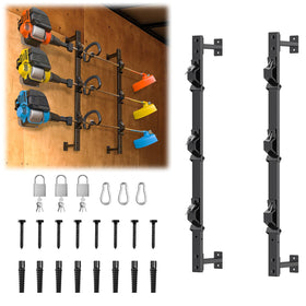 SJPULMO front view of mounted trimmer rack showing organized secure storage