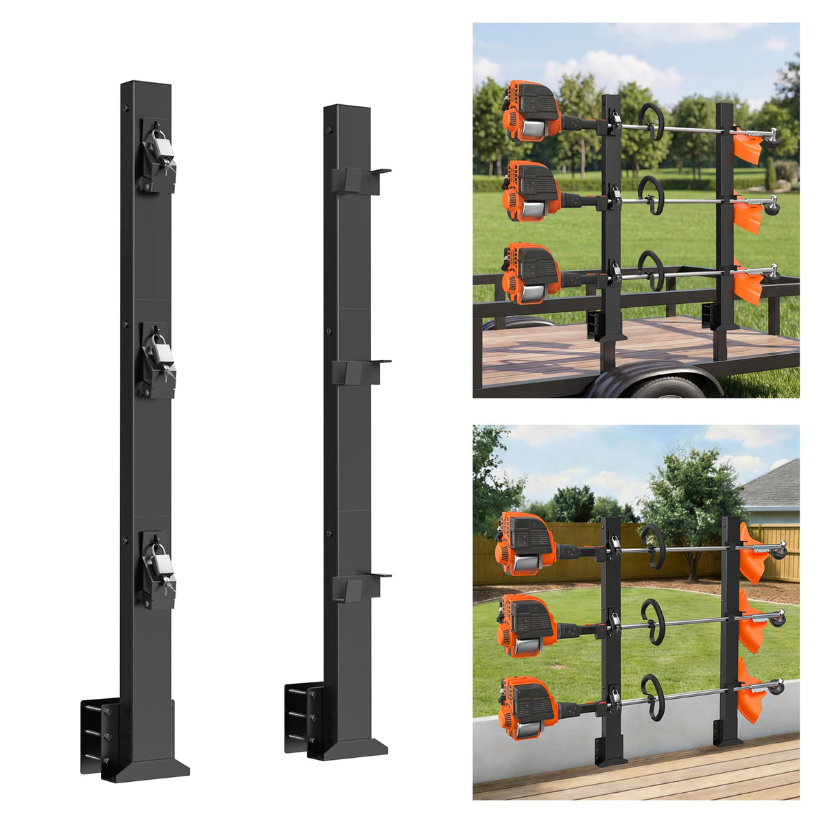 SJPULMO front view of rack showing secure three-place storage and easy access