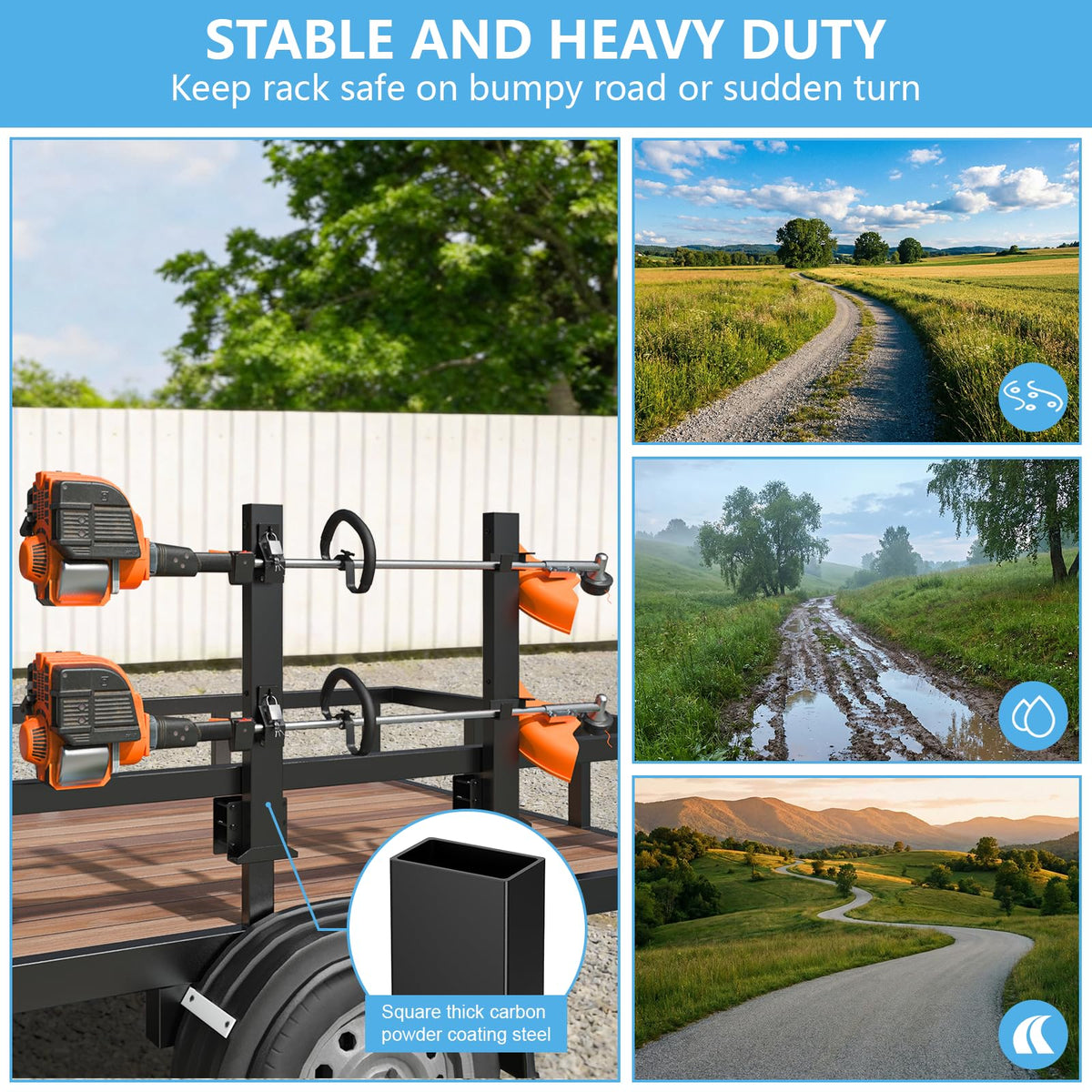 SJPULMO rack beside a trimmer for scale showing compact, space-saving design