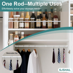 SJSHAL installed in closet organizing folded clothes and saving space