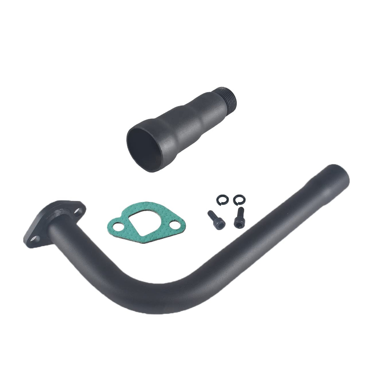 SJVLXHI front view of black exhaust header showing fit and finish benefits