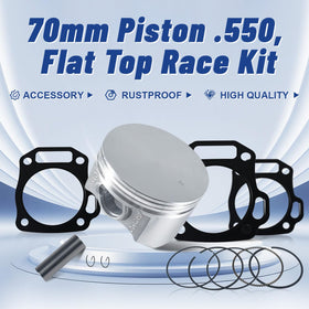 SJVLXHI piston crown close-up showing flat top surface for stable combustion benefit