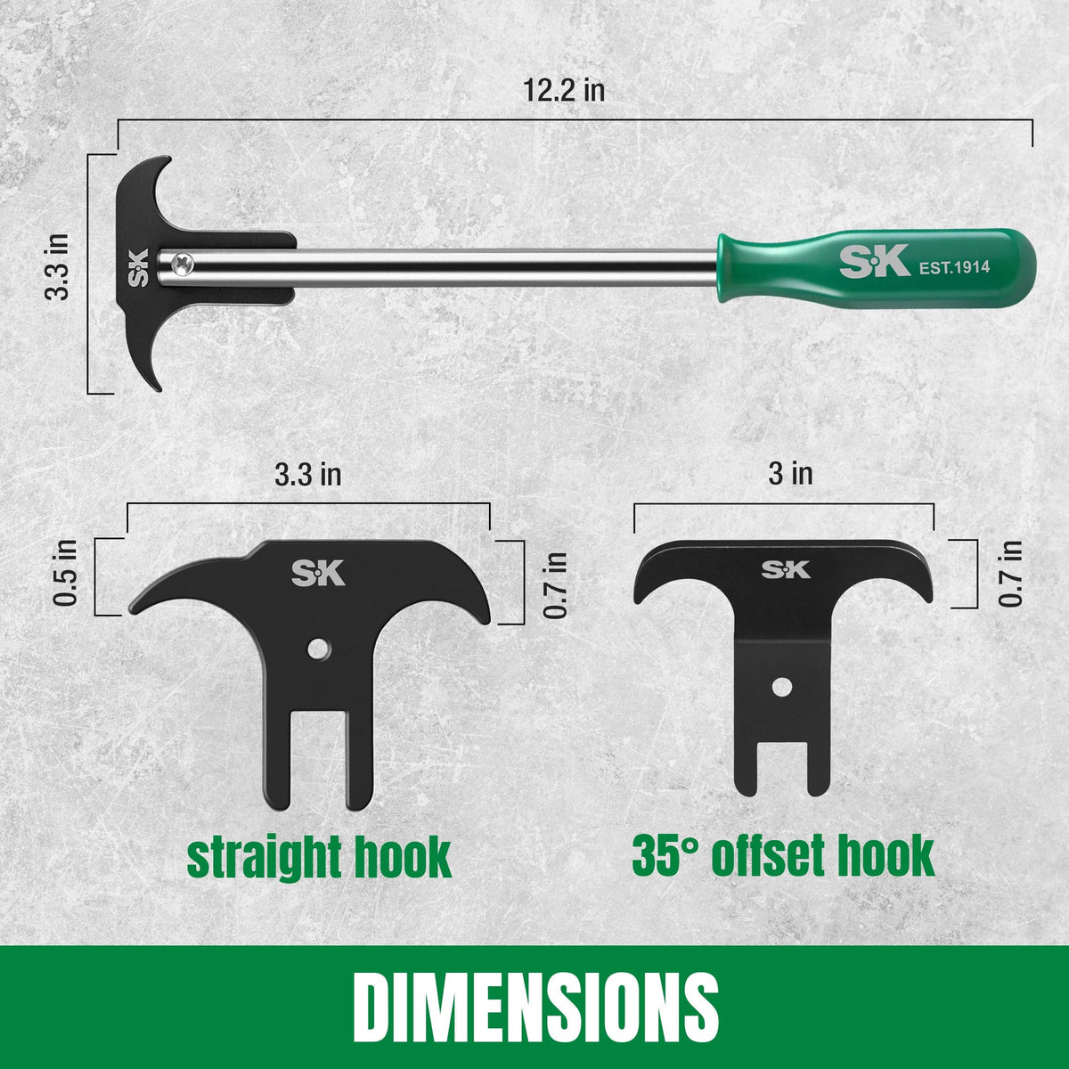 Ergonomic SK handle grip providing secure control and reduced hand fatigue during use