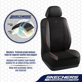 Skechers air-cool mesh texture showing ventilation panels, helps keep seat cooler