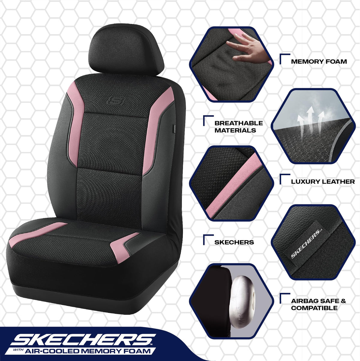 Skechers air-cool mesh top detail for breathability and airflow