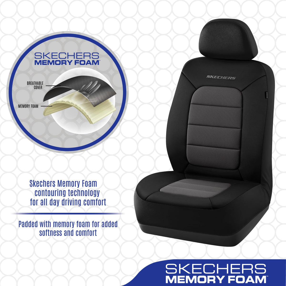 Skechers airbag seam stitching close view showing compatibility and safety