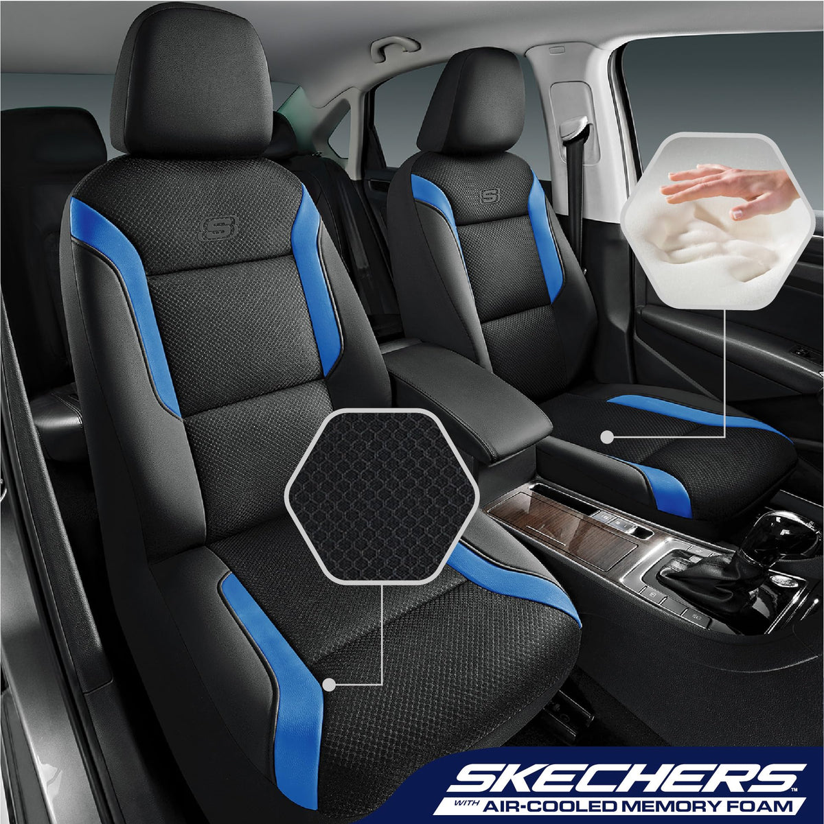 Skechers memory foam texture close-up offering cushioning benefit