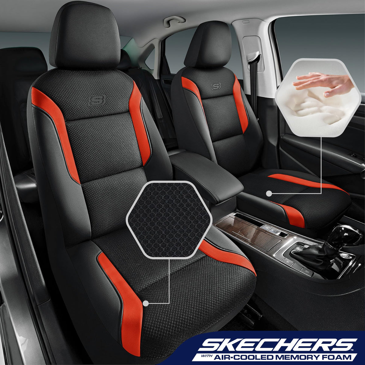 Skechers memory foam close-up highlighting thick cushioning benefit