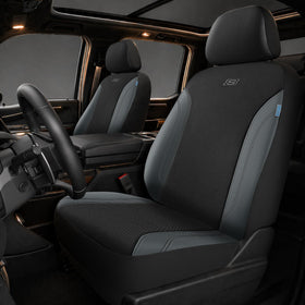 Skechers front seat cover full view showing protective fit and upgraded style
