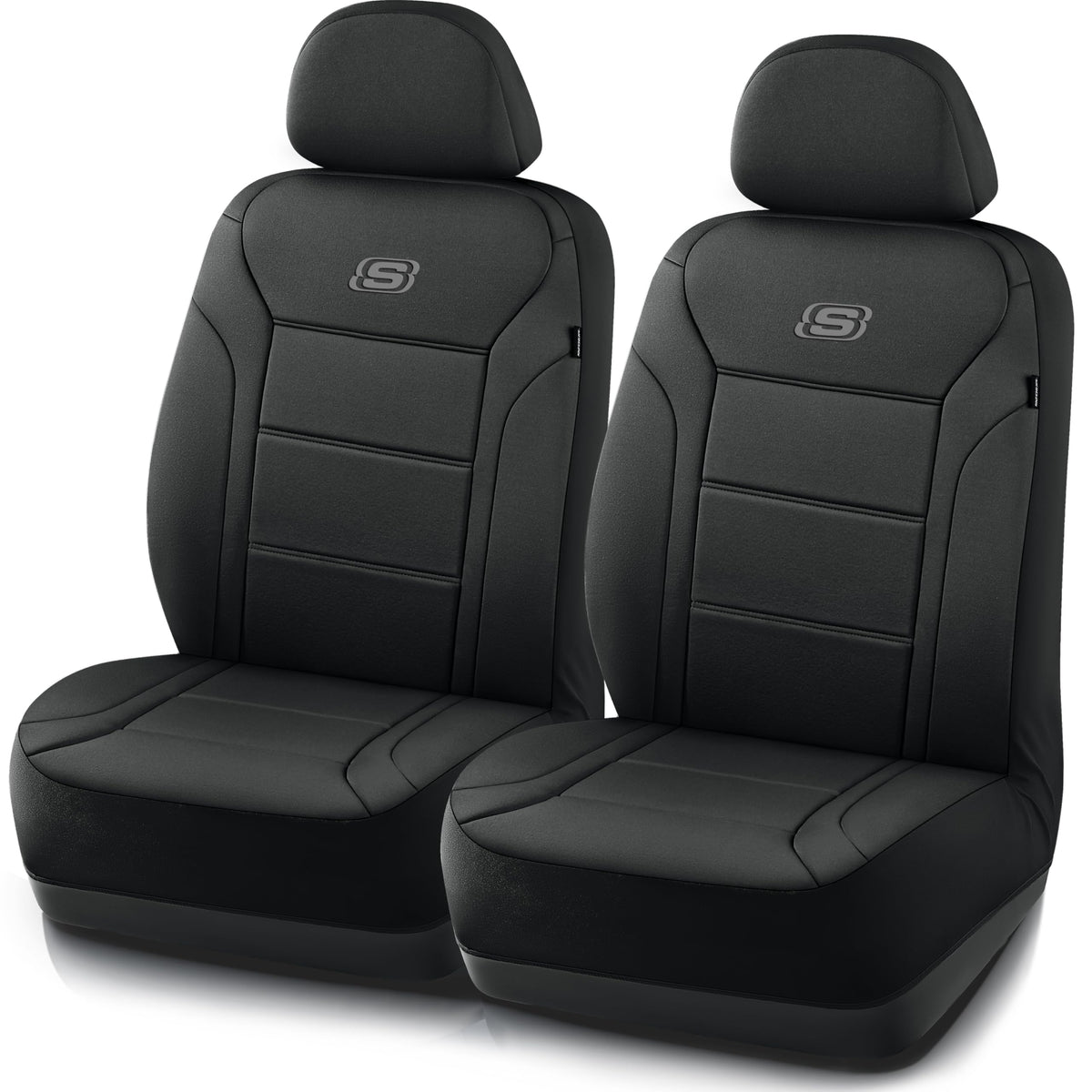 Skechers full front seat cover installed showing sleek protection and comfort