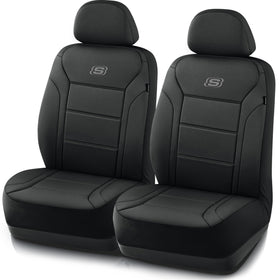 Skechers full front seat cover installed showing sleek protection and comfort