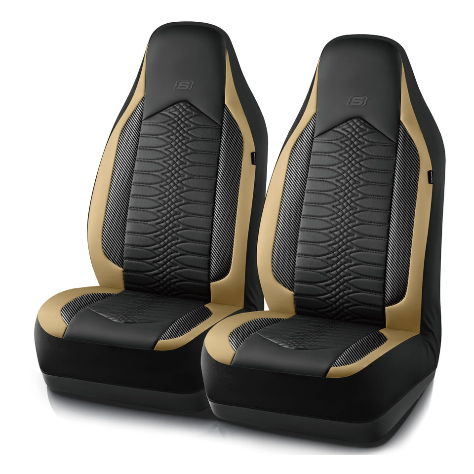 Skechers front seat cover full view showing tailored fit and protection