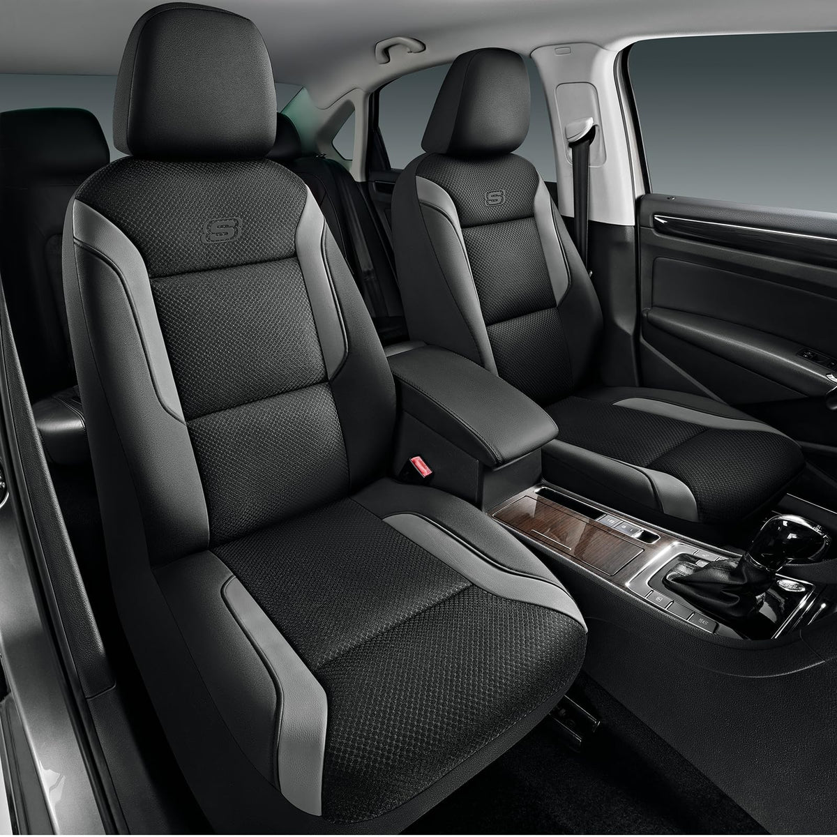Skechers full front seat cover installed, shows protective fit and comfort