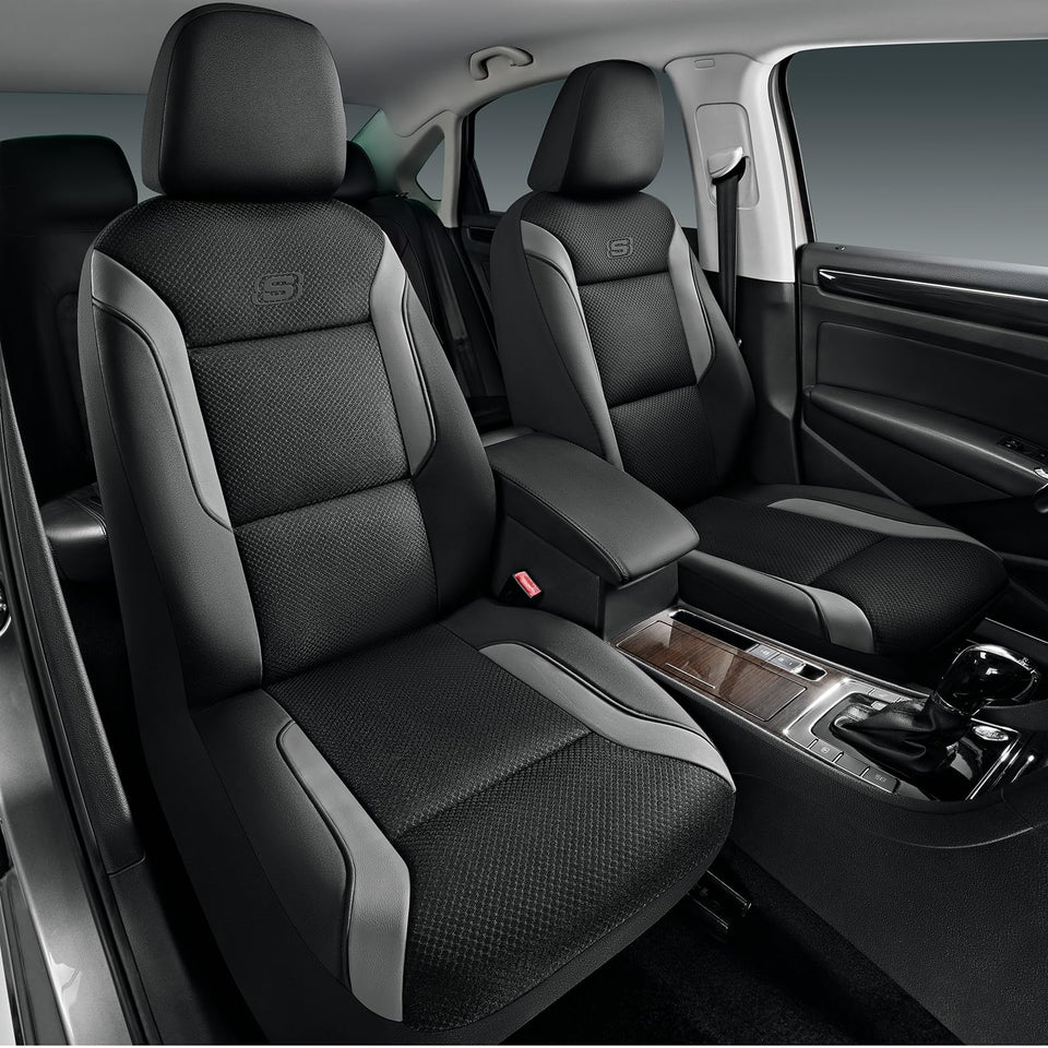 Skechers full front seat cover installed, shows protective fit and comfort