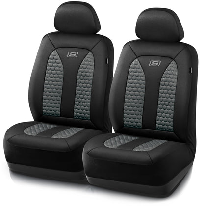 Skechers front seat cover full view showing fit and protection
