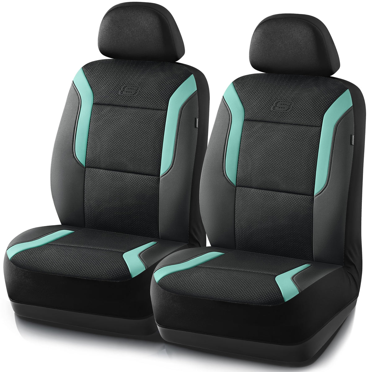 Skechers front seat cover shown installed offering immediate comfort