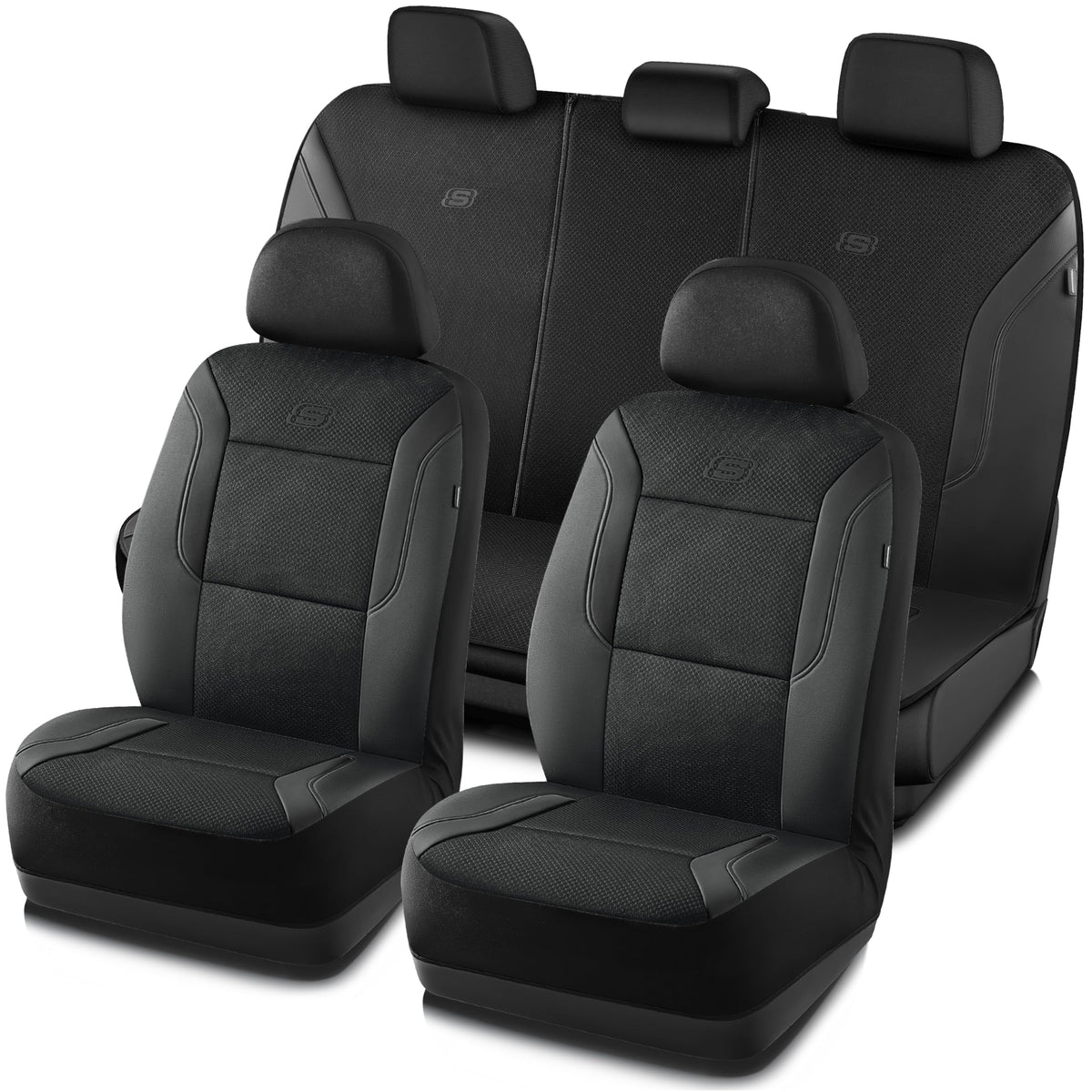 Skechers front seat cover installed showing full protection and style